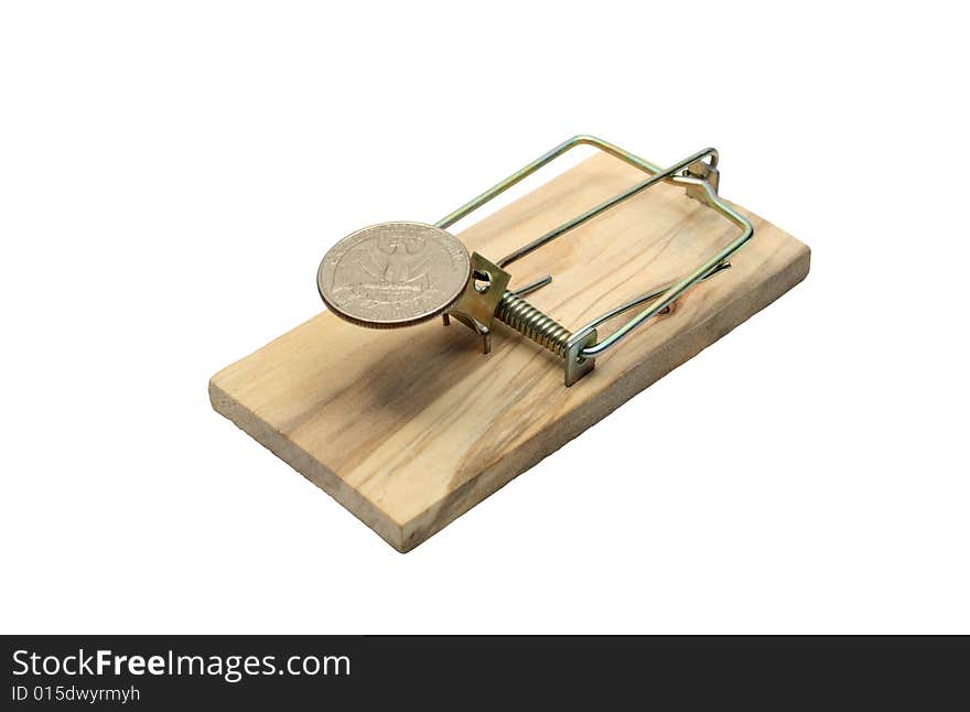 Mousetrap with coin