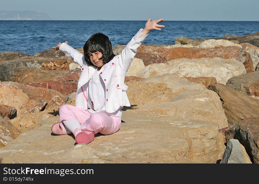 Little Girl In A Coast