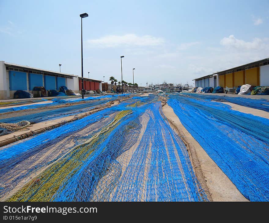 Net in a harbour