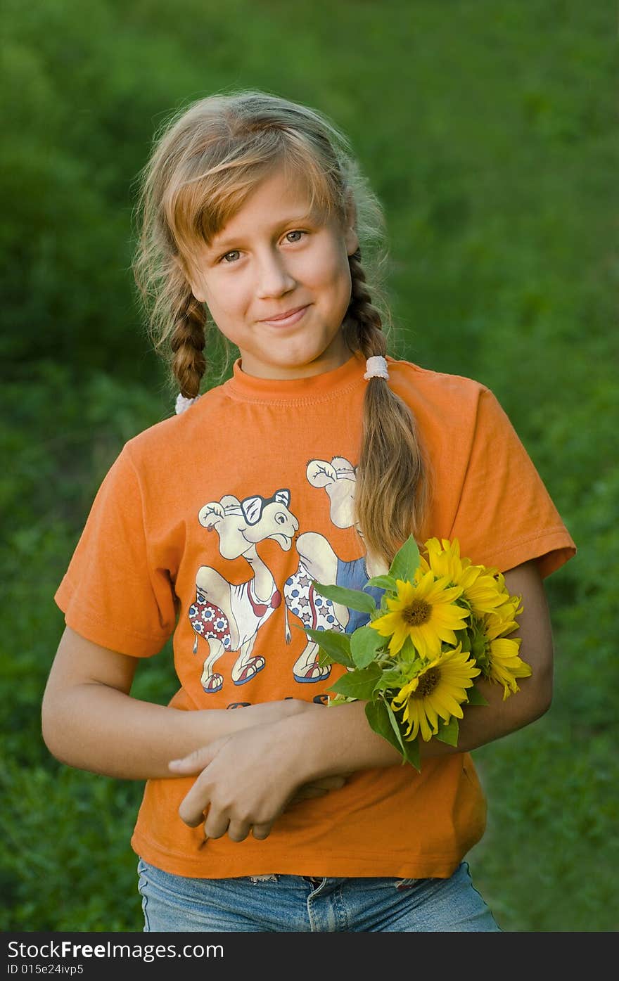 Girl with sunflower