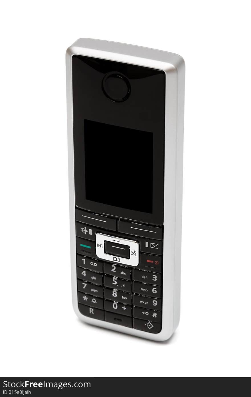 Modern mobile phone on a white background