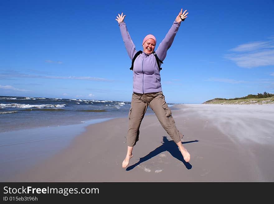 Yoga woman exercise on the beach. Yoga woman exercise on the beach