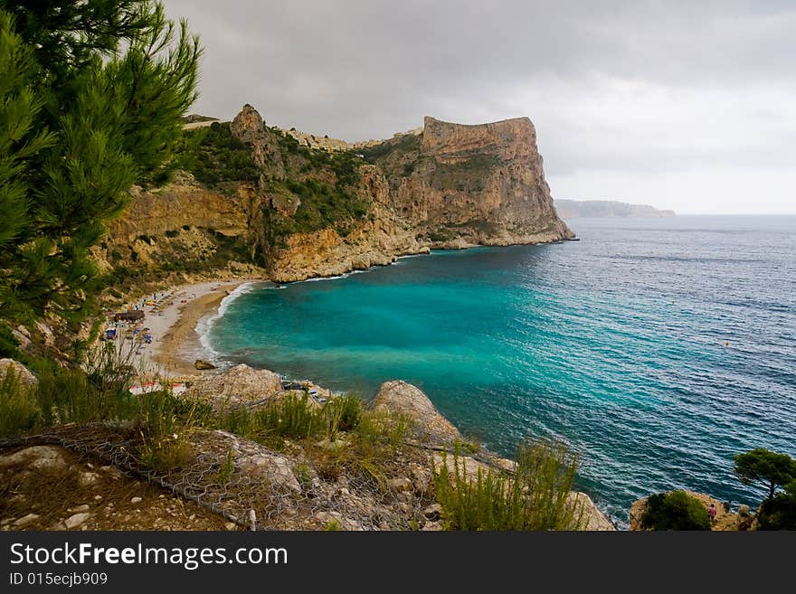 Beautiful beach in mountains