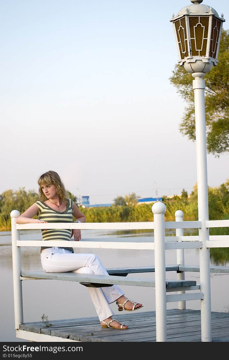 The girl on a pier