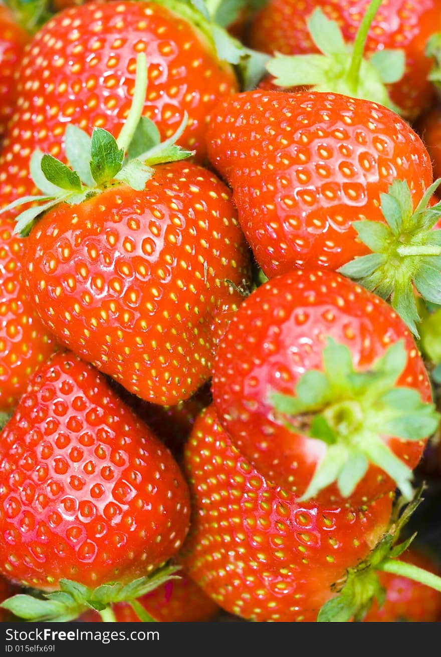 Bunch of strawberies grown following organic agriculture