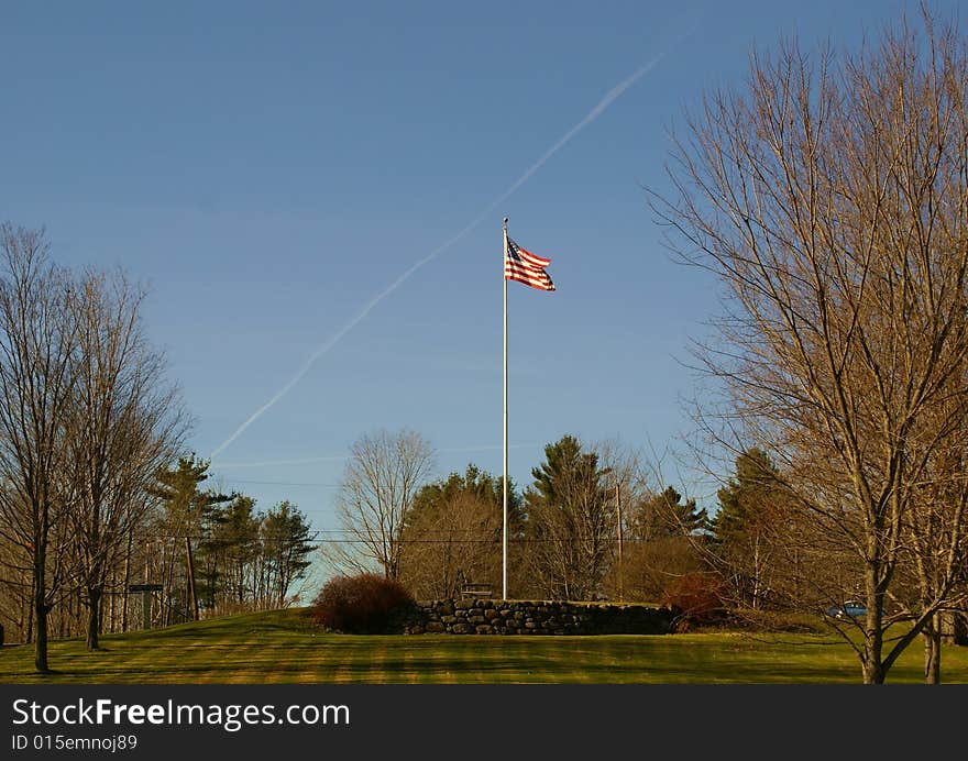 American Flag taken on town common in New Hampshire