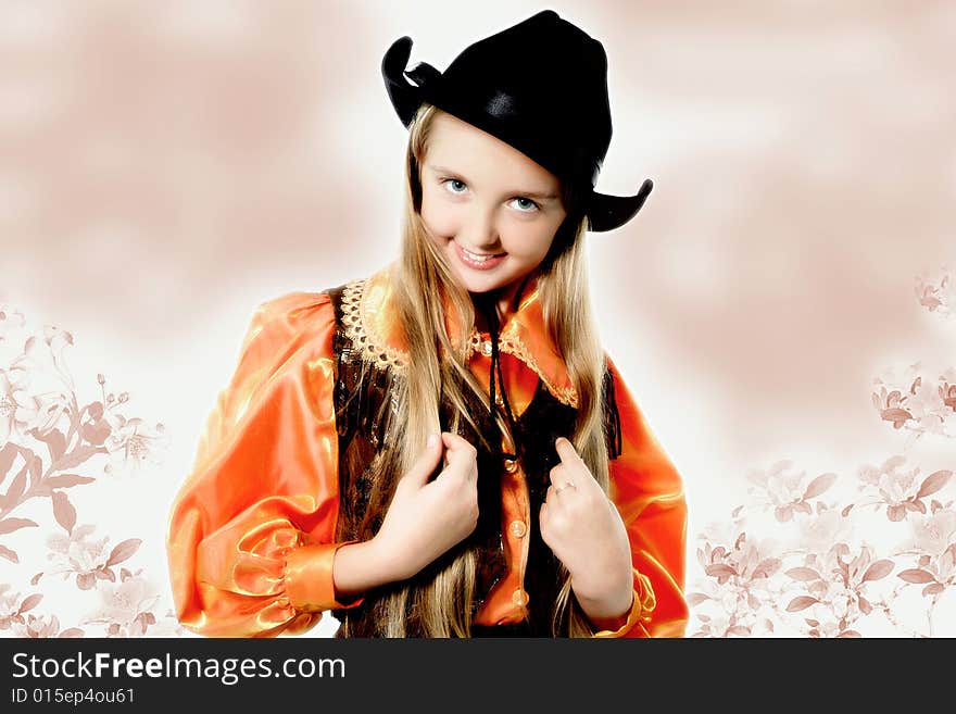 Posing cowgirl portrait