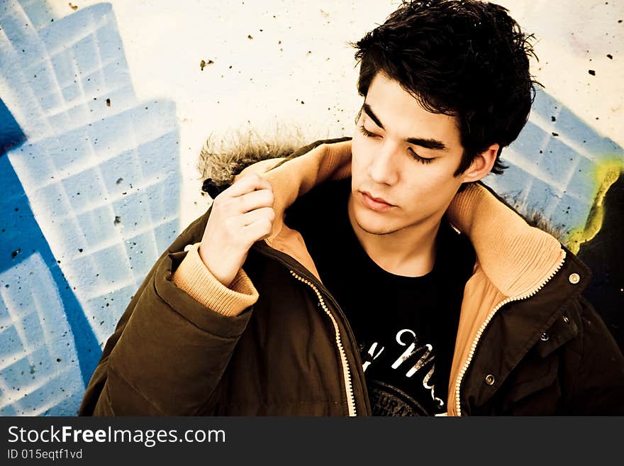 Young man portrait in casual clothing. Young man portrait in casual clothing