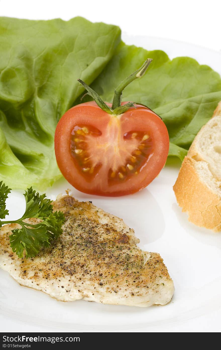 Grilled chicken steak and some salad