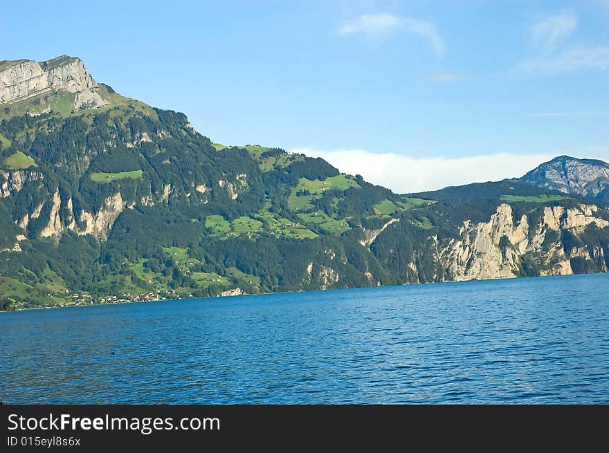 Lake mountains Switzerland