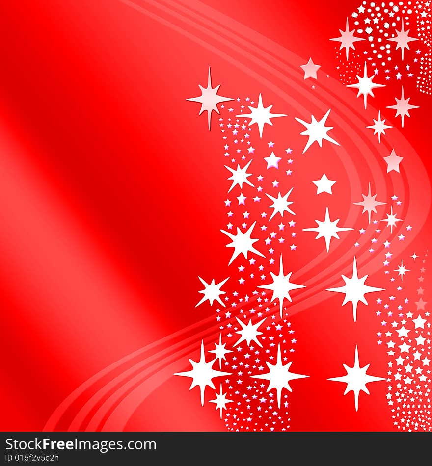 Christmas Red Gradient Background  with Stars. Christmas Red Gradient Background  with Stars