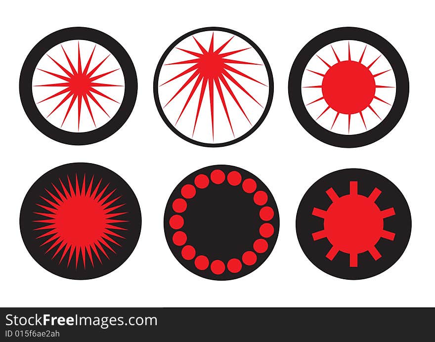 Retro Sun Icons Vector