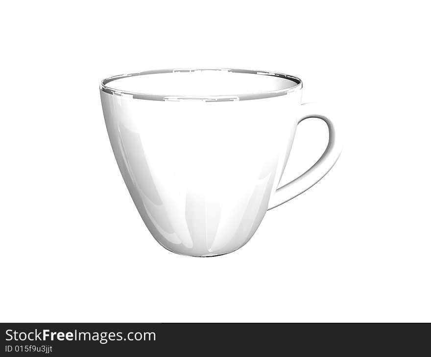 Cup coffee on white background