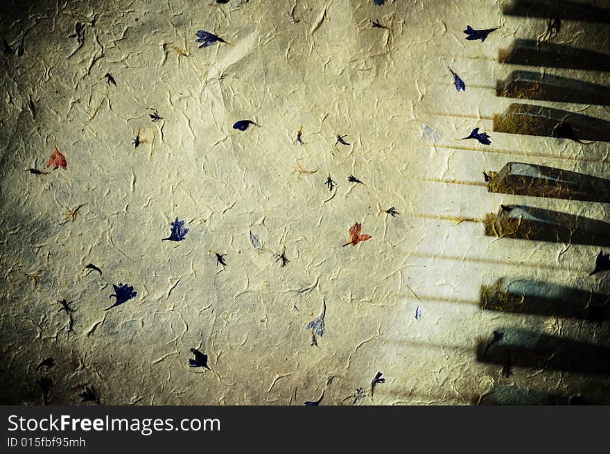 Grunge Background With Piano Keys