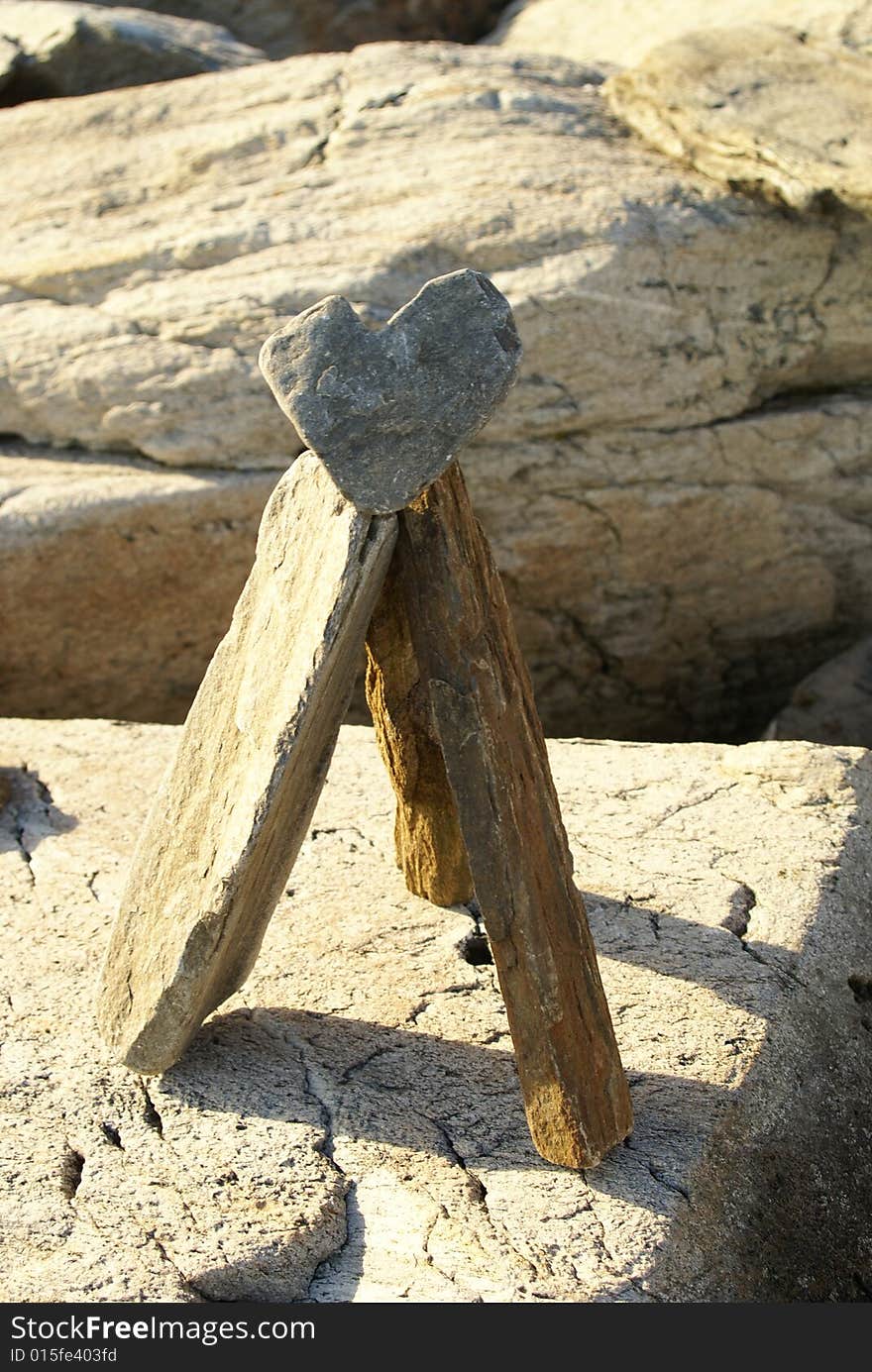 Stone sculture I made on Peaks Island off the coast of Maine. Stone sculture I made on Peaks Island off the coast of Maine