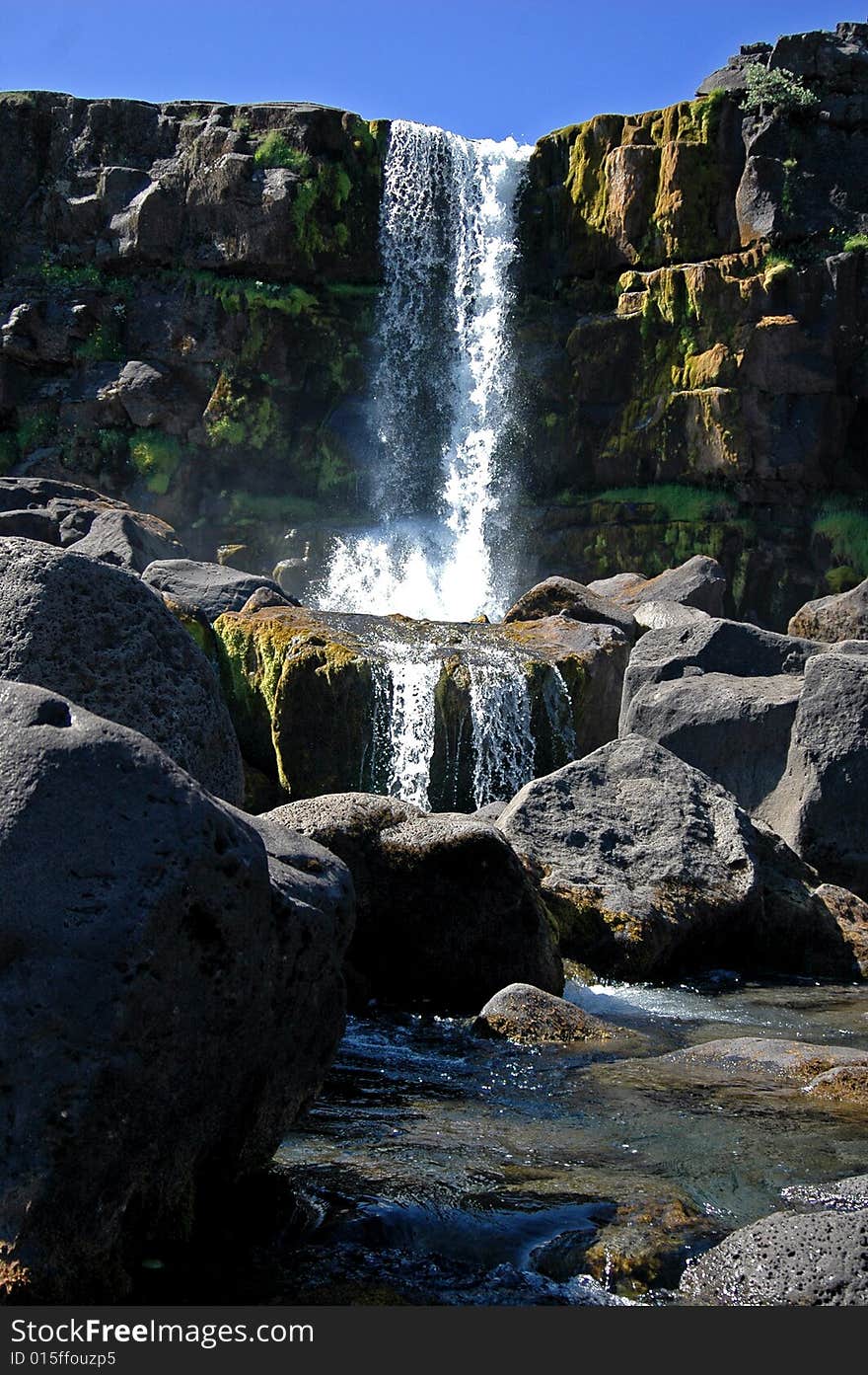 Waterfall in Pingvallavatn, Iceland