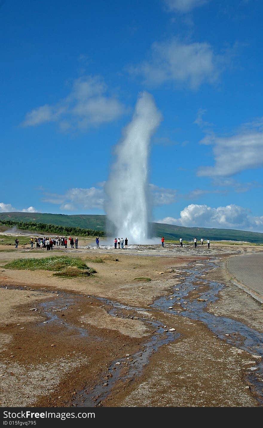 Gyser in Gysir, Iceland