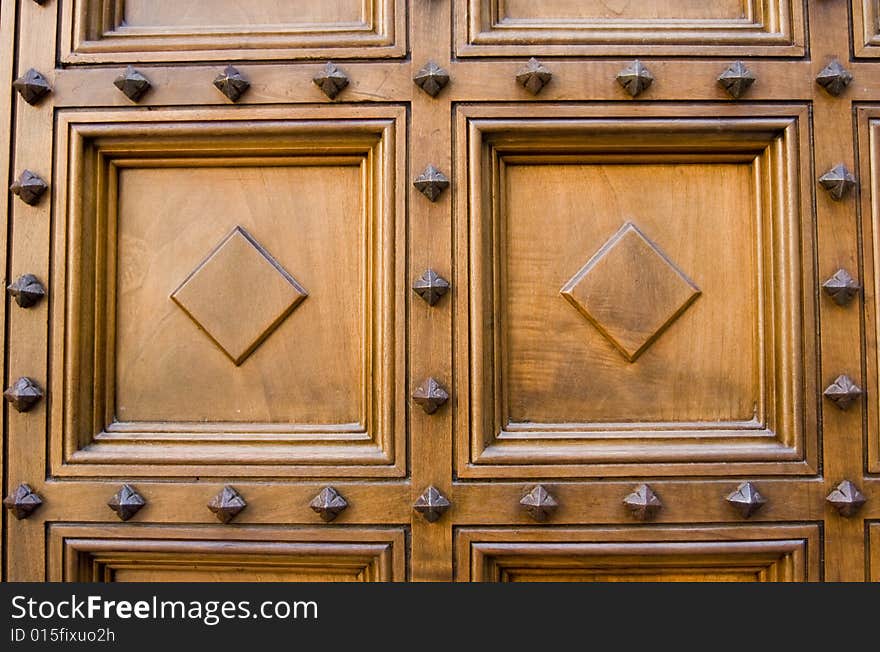 Ancient style wooden door, Tuscan backgrounds series