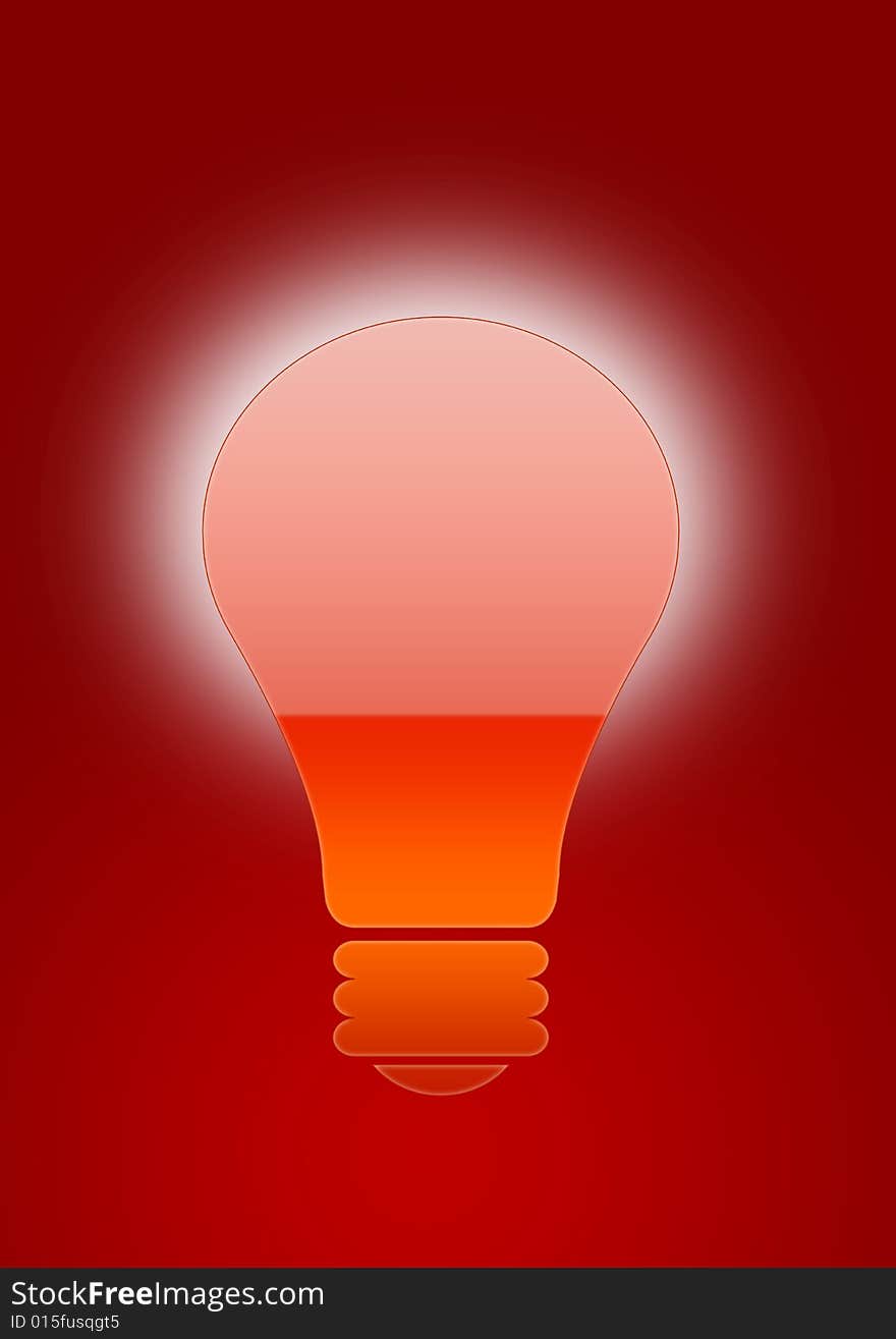 Glowing bulb in gradient background