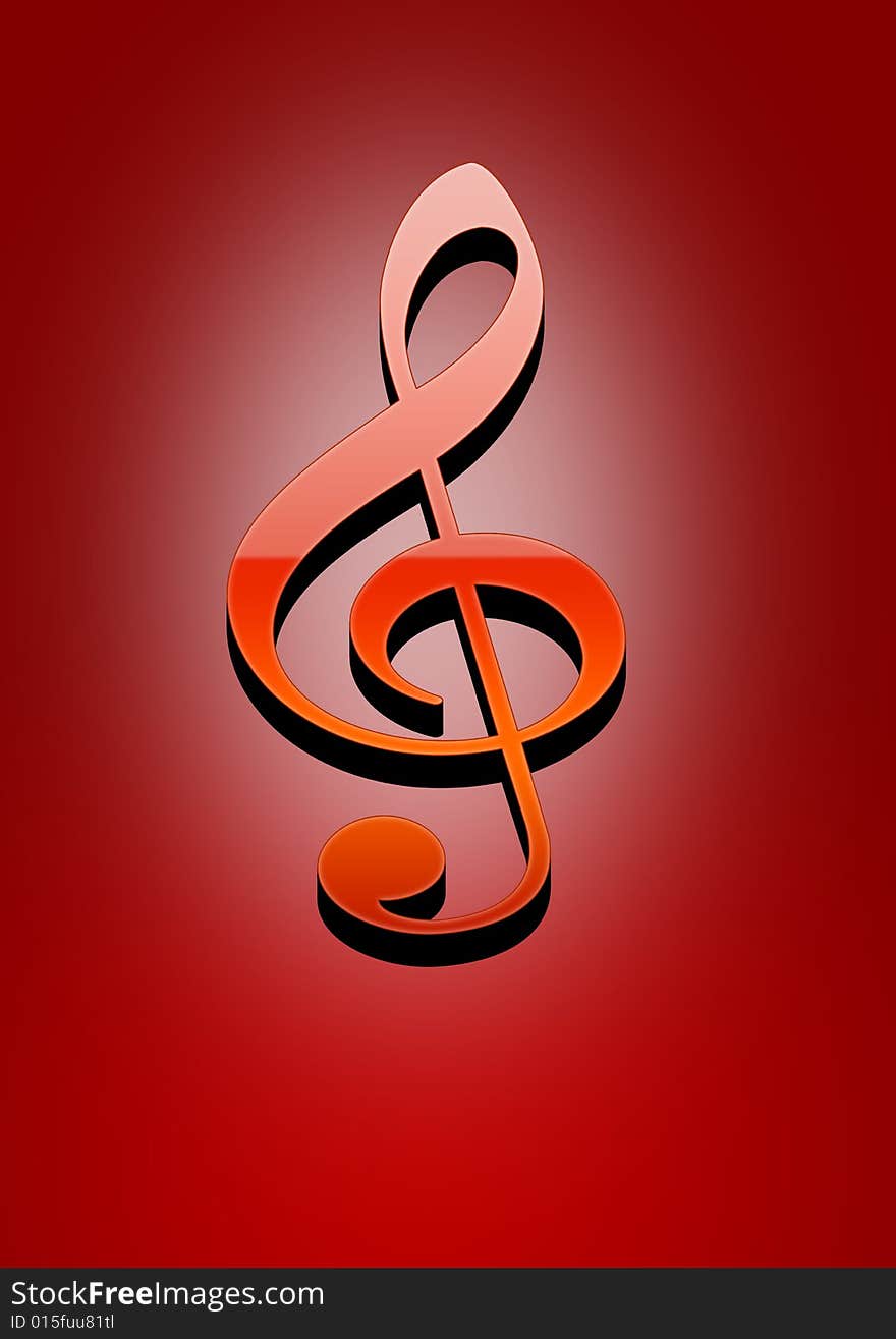 Treble clef musical notes red background