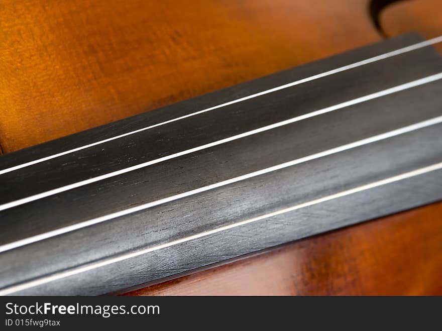 Close-up of strings of a violin. Close-up of strings of a violin.