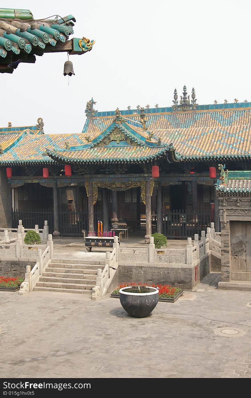 Antiquity temple,have colour housetop,it's in West of China.