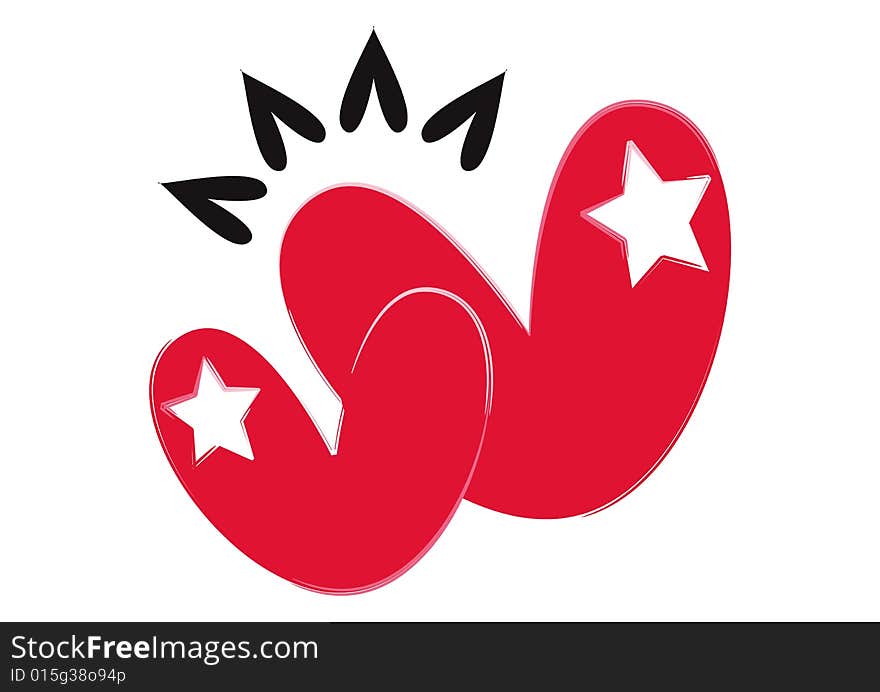 Hearts and stars isolated and also vector. Hearts and stars isolated and also vector