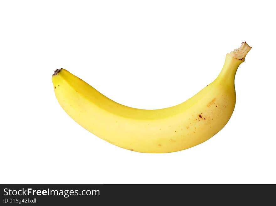 one banana isolated on white background