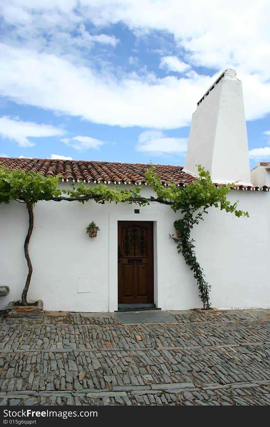 Typical white house in interior of portugal, alentejo. Typical white house in interior of portugal, alentejo