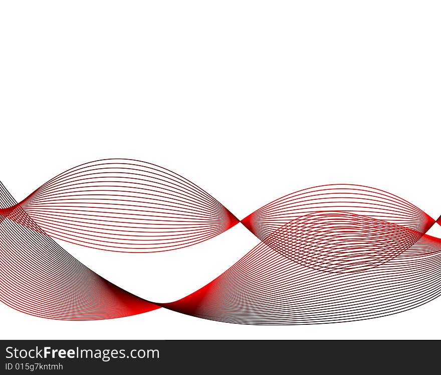 Abstract red waves, vector illustration