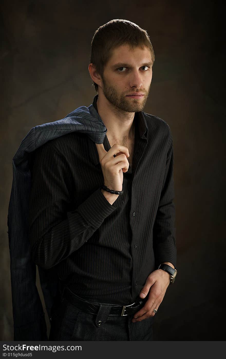 Portrait of young person in the studio. Portrait of young person in the studio