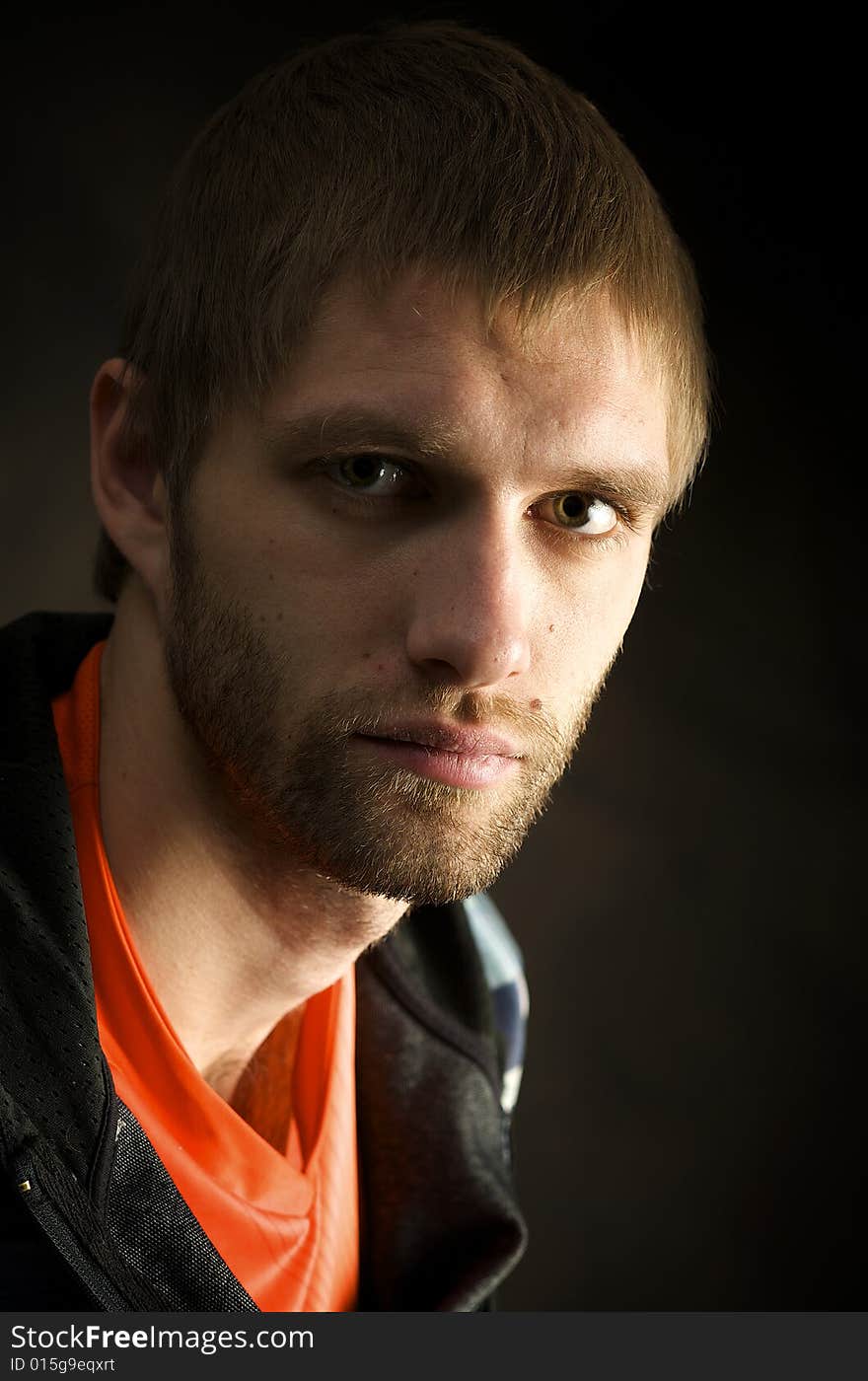 Portrait of young person in the studio. Portrait of young person in the studio