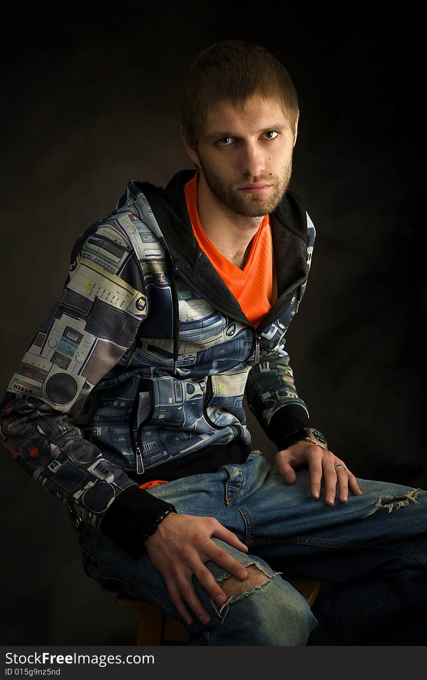 Portrait of young person in the studio. Portrait of young person in the studio