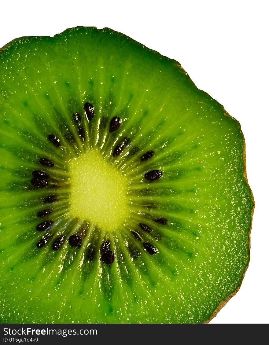 Kiwi Slice On White Background