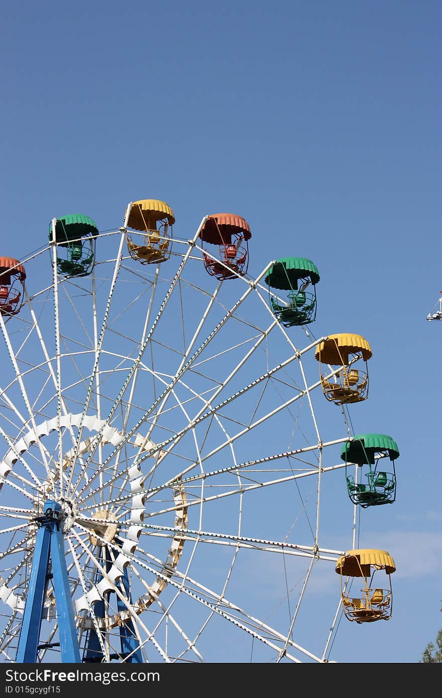 Wheel to see in the amusement park. Wheel to see in the amusement park