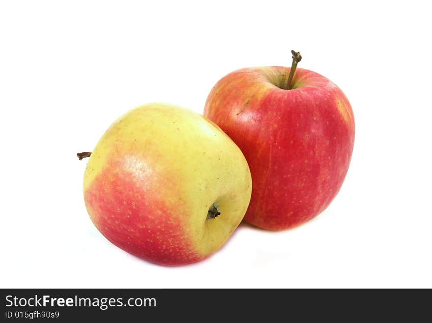 Two apples isolated on white background