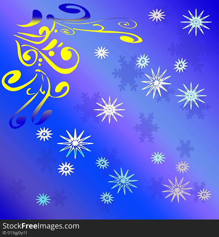 Computer Generated  Gradient  Background of Snowflakes