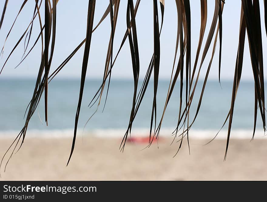 View from a beach hut. View from a beach hut