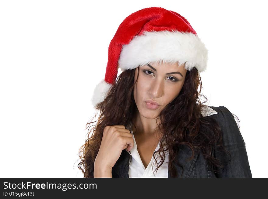 Lady Posing In Cap