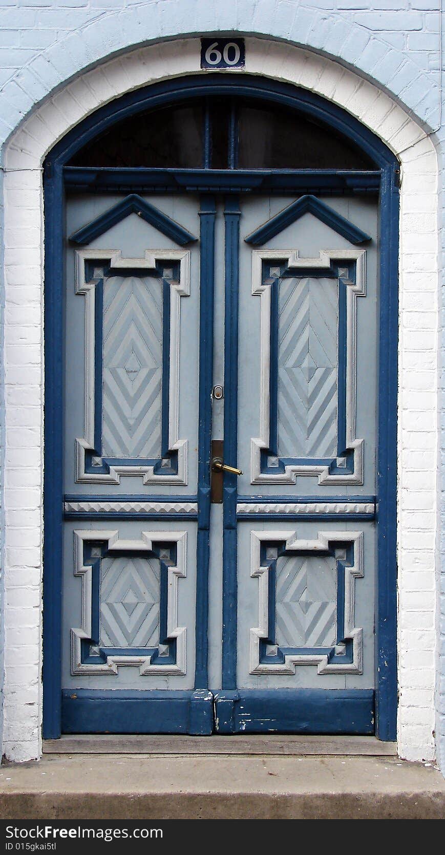 Close up of an old blue door