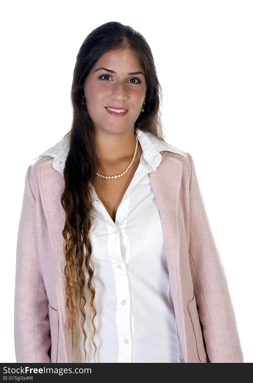 Modern businesswoman with white background