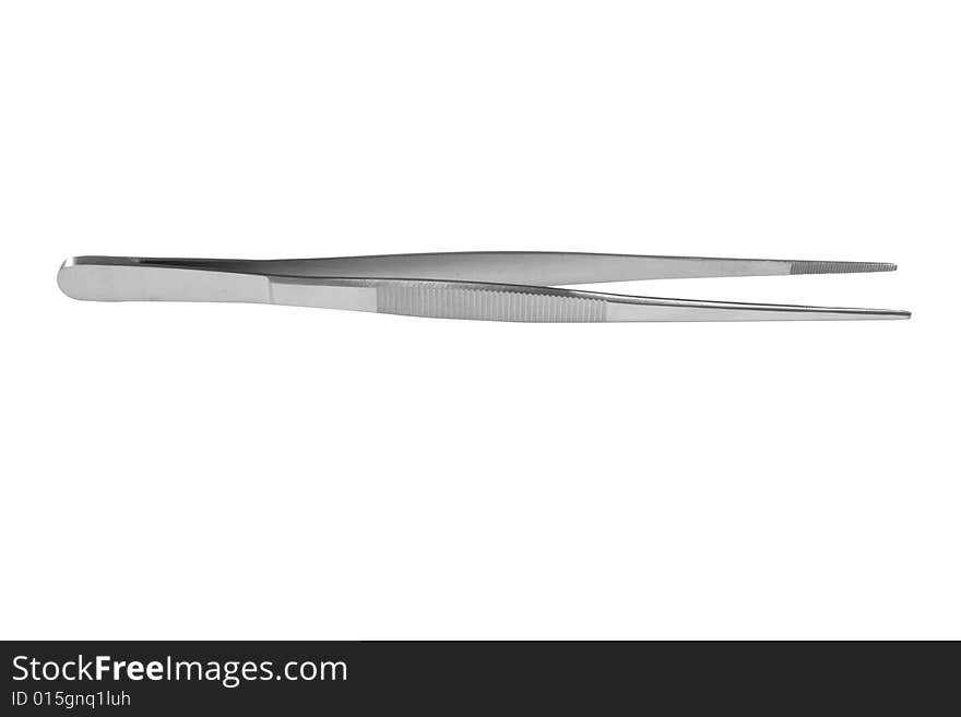 Atraumatic tissue forceps. Isolated object.