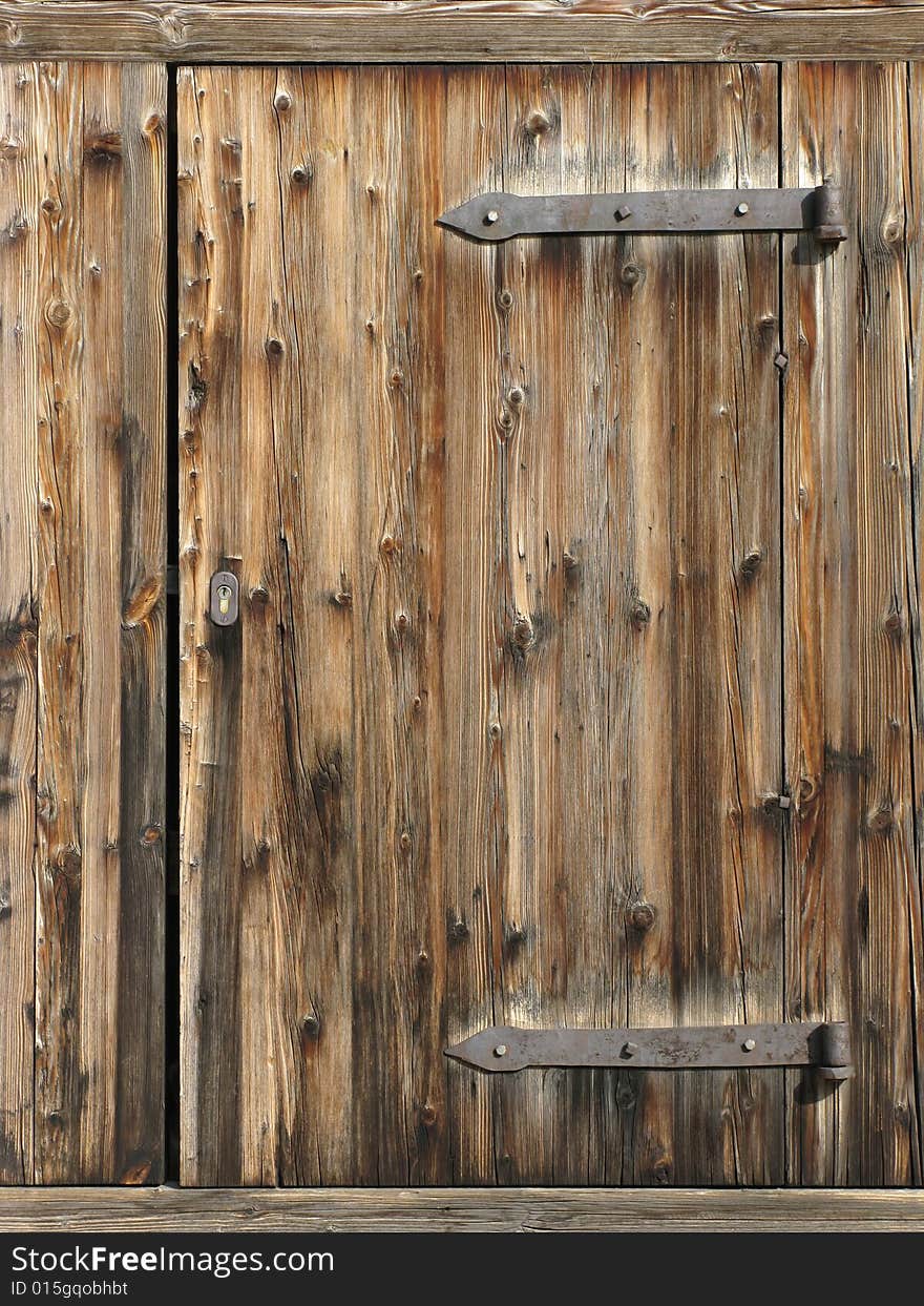 Fragment of old wooden colorless door in Novospassky monastery, Moscow. Fragment of old wooden colorless door in Novospassky monastery, Moscow