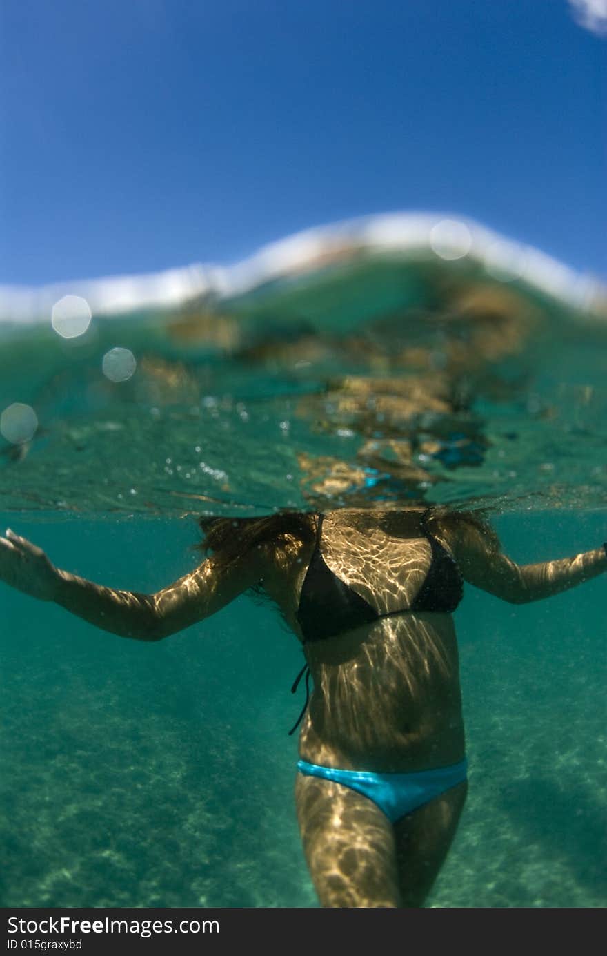 Girl underwater