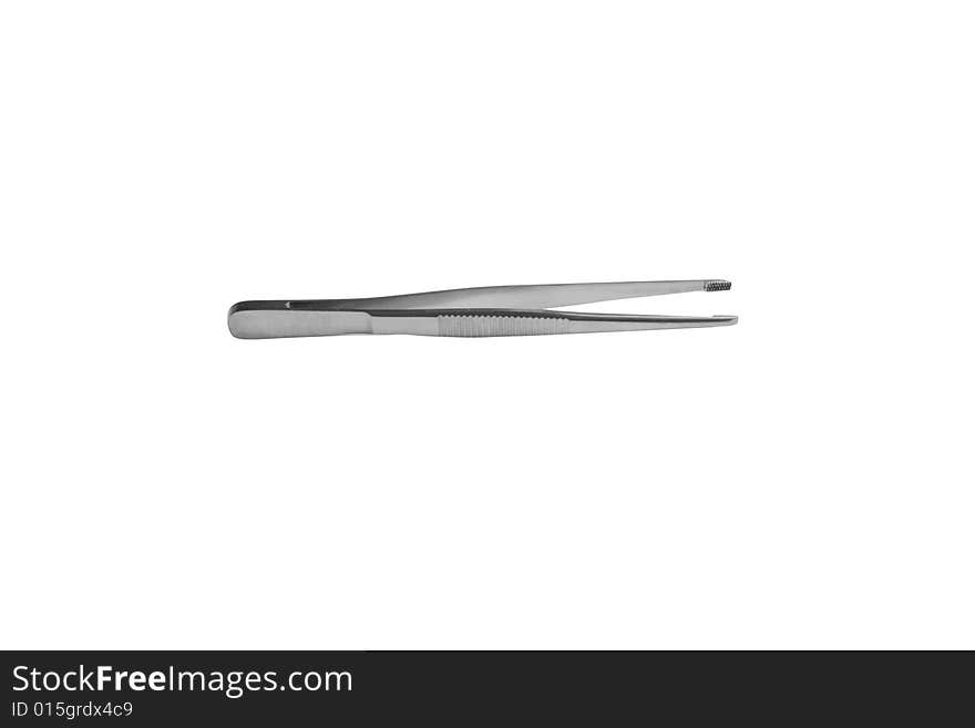 Tweezers on white  background. Isolated