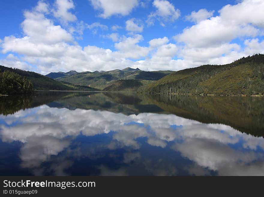 Blue sky & lake