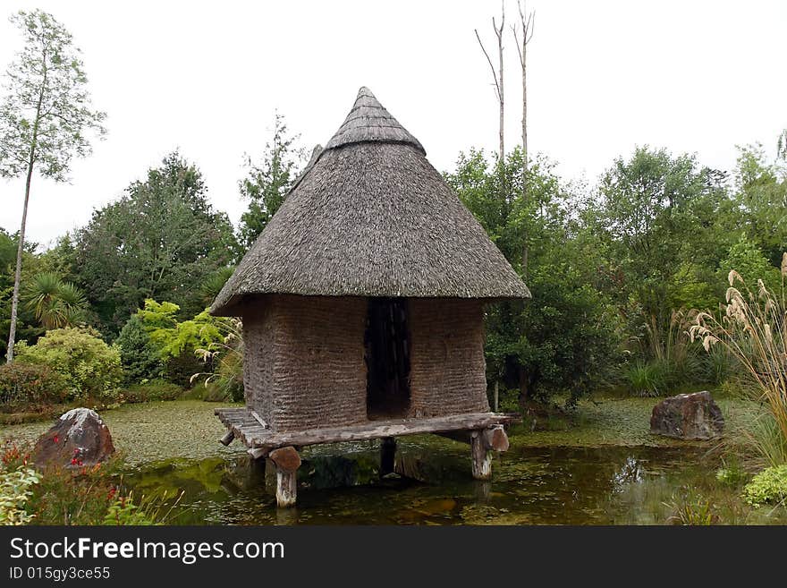 Aincent hut in a marsh in the midlands of ireland. Aincent hut in a marsh in the midlands of ireland