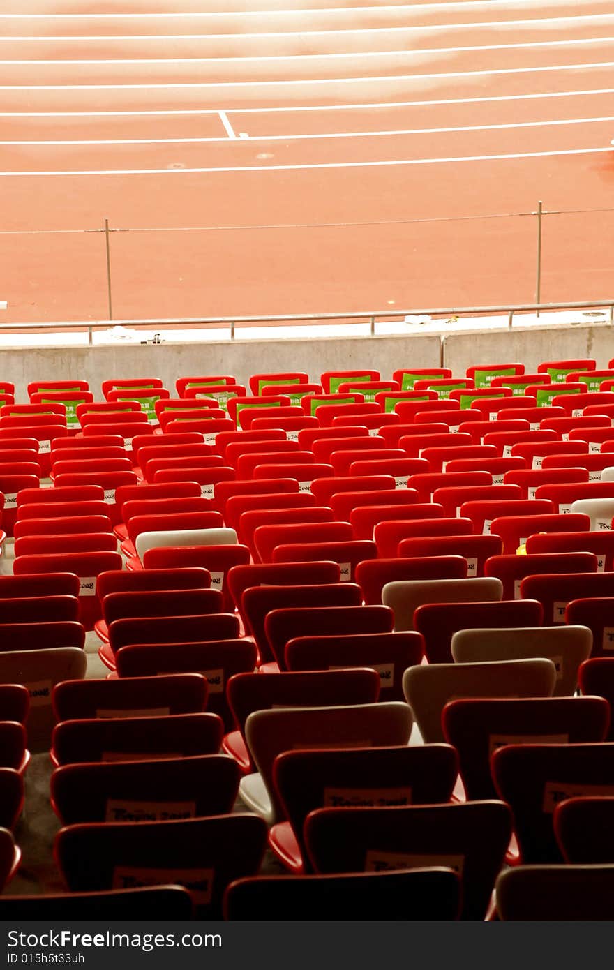 Empty chairs in a gymnasium