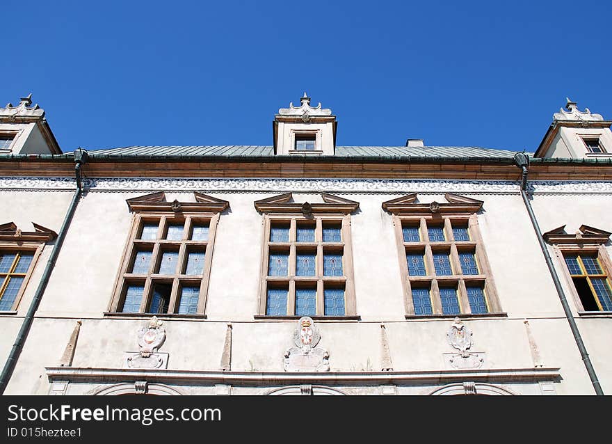 Residential house. building on the blue sky