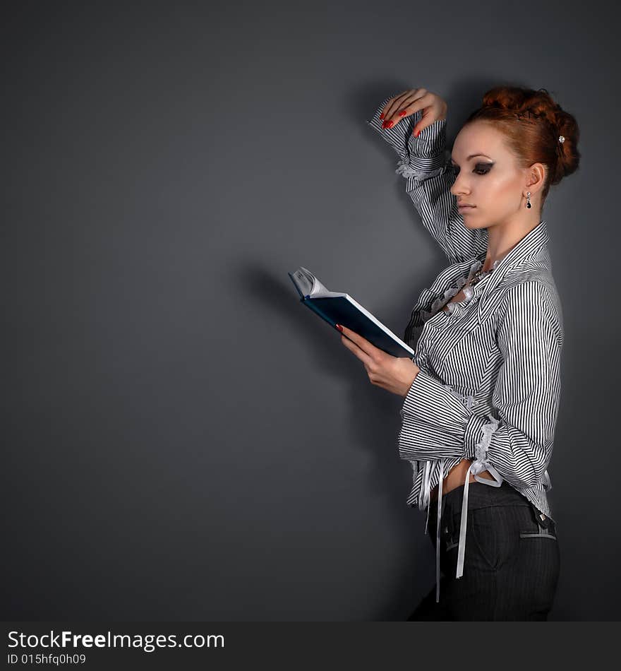 Attractive Woman Reading Book